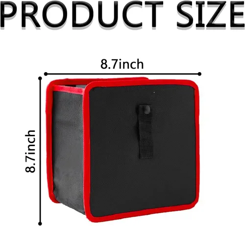 Vista 2 de beypovk Cubo de basura colgante para automóvil, organizador de bolsas de basura plegable y portátil para automóvil, 8.7 x 8.7 x 5.7 pulgadas