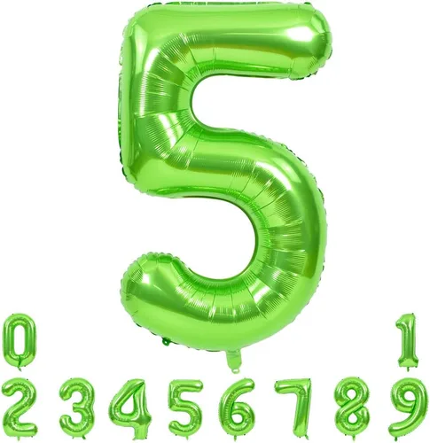 Vista 7 de TONIFUL Globos verdes del número 0 de 40 pulgadas, decoración de año nuevo 2027