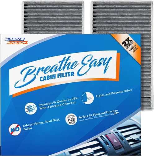 Vista 70 de Spearhead Odor Defense Breathe Easy - Filtro de cabina para AC y calentador Compatible con Chrysler 200 2015-17, Cherokee 2014-18 como OEM Hasta