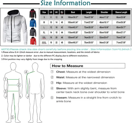 Vista 3 de Sudadera con capucha para hombre, de invierno, con capucha, de lunares, casual, deportiva, de manga larga