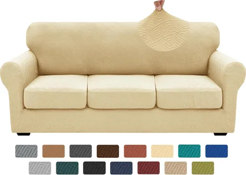 Vista 8 de XINEAGE Funda de diván para sofá en forma de L, fundas de sofá modular para mascotas, funda de asiento de sofá antideslizante lavable, fundas