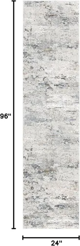 Vista 2 de SAFAVIEH Princeton Collection - Alfombra de pasillo de 2 x 8 pies, gris y marfil, diseño tribal bohemio de viscosa envejecida, ideal para zonas