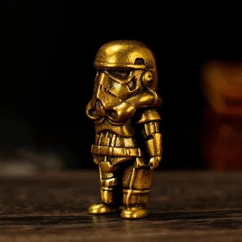 Vista 6 de CHOVY Figura de robot de latón antiguo, decoración retro de latón macizo pesado, escultura de arte biomecánica para coleccionistas, regalo Steampunk