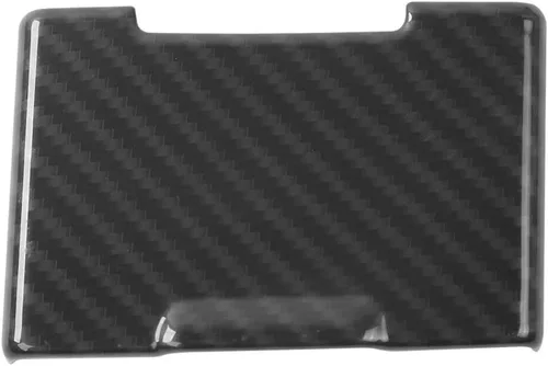 Vista 7 de Voodonala para Ford F150 2015-2020 Ribete de salida eléctrica central de fibra de carbono negro con tapa para encendedor para Ford F150 2015-2020