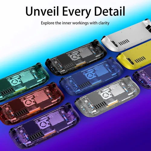 Vista 4 de VeoryFly Transparent Back Plate Compatible With Steam Deck,DIY Clear Edition Replacement Shell Case Set Work for Steam Deck,Enhanced Version More