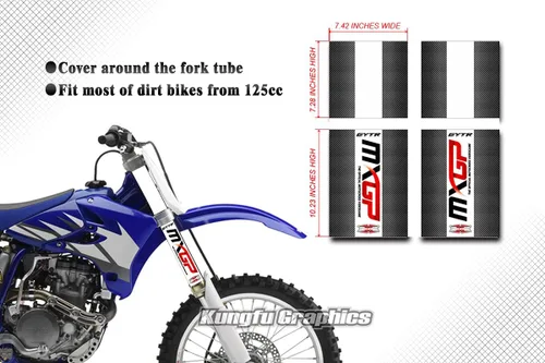 Vista 7 de Upper Mid Fork - Juego de calcomanías de tubo para motocross (paquete de 4), FK (005)
