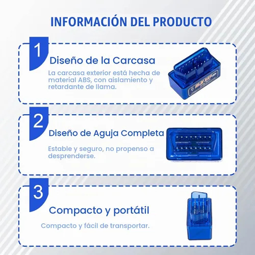 Vista 6 de Escáner OBD2 Bluetooth, Herramienta de Escaneo de Diagnóstico Universal ELM327 OBDII Lector de Códigos de Auto, Herramienta de Diagnóstico Escáner