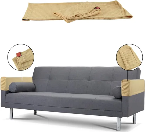 Vista 4 de CM Funda antideslizante para reposabrazos de sofá, funda elástica antipolvo para sofá, sillón reclinable, protector de sofá, un par (caqui)