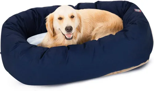 Vista 29 de Cama para perros Bagel de 40 pulgadas negra y Sherpa de Majestic Pet Products Negro
