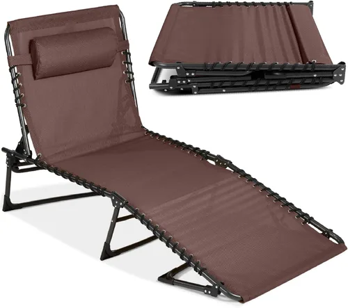 Vista 18 de Best Choice Products - Tumbona para patio reclinable, plegable, portátil para exteriores, con 8 posiciones, asas, capacidad de 300 libras