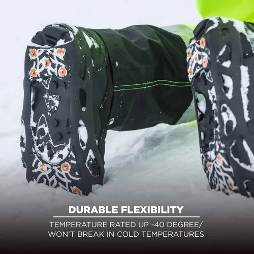 Vista 5 de Ergodyne TREX 6304 Performance - Tacos de tracción para hielo y nieve, una sola pieza se fija fácilmente sobre zapatobota con picos de acero al