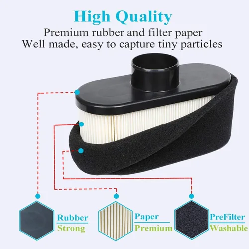 Vista 4 de HOODELL Paquete de 2 filtros de aire 11013-7047 con filtro previo, para Kawasaki FR651V FR691V FR730V Motor Hustler Husqvarna Gravely Lawn Mower