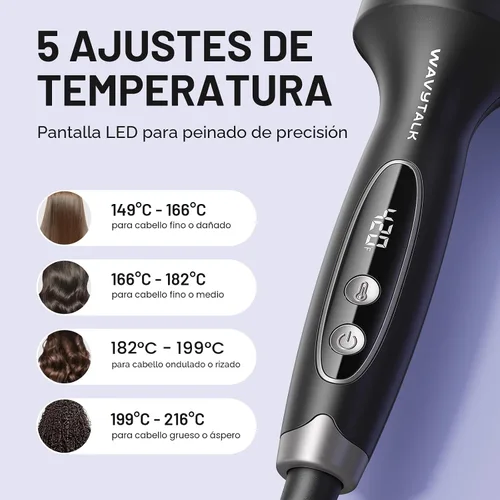 Vista 5 de Wavytalk Cepillo térmico Blowout Boost Grande 1.77″ Ondas hinchables