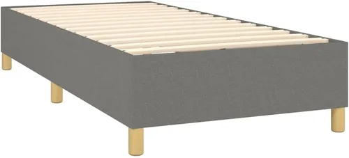 Vista 6 de vidaXL Marco de cama, cama individual con somier, base de colchón con soporte de listones de madera contrachapada, color gris oscuro, 39.4 x 79.9
