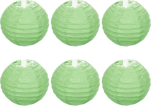 Vista 13 de PATIKIL Faroles de papel de 4 pulgadas, paquete de 6 pantallas redondas plegables para colgar para bodas, hogar, fiestas, festivales, celebraciones