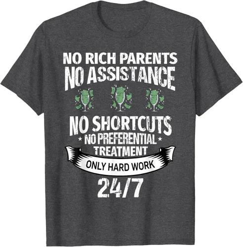 Vista 14 de Camiseta No Rich Parents Just Only Hard Work, Negro -, Pequeña