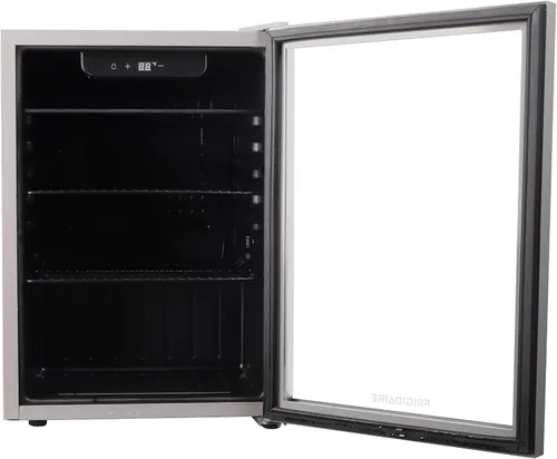 Vista 10 de Frigidaire EFMIS9O00, refrigerador de bebidas con puerta de vidrio, mini refrigerador compacto con control digital de temperatura que se adapta a 88