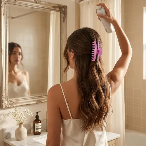 Vista 6 de TOCESS Paquete de 8 pinzas grandes para el cabello para mujer, pinzas grandes para cabello fino y grueso, rizado, agarre fuerte de los años 90, 4.33