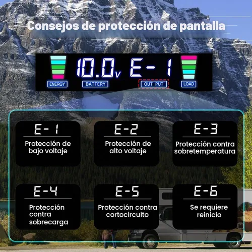 Vista 5 de Inversor de corriente de 2500 vatios de 12 V a 110 V/120 V CC a CA, pico de 5000 W, con control remoto y LCD, 4 salidas de CA y 4 puertos USB