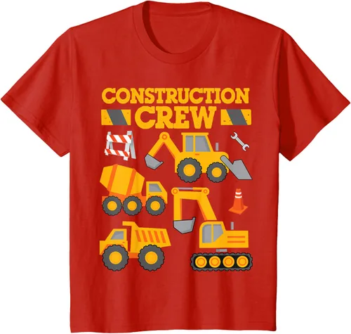 Vista 3 de Construction Crew Worker Excavator - Camiseta para niños y niñas Negro