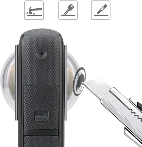 Vista 2 de Protector de lente compatible con Insta360 One x2, con protector de pantalla de vidrio templado, película transparente oleofóbica antihuellas
