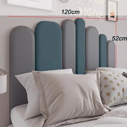 Vista 6 de Paneles de pared tapizados, almohadillas suaves para cojín de pared para dormitorio, decoración de pared, cabecera anticolisión, panel de protección