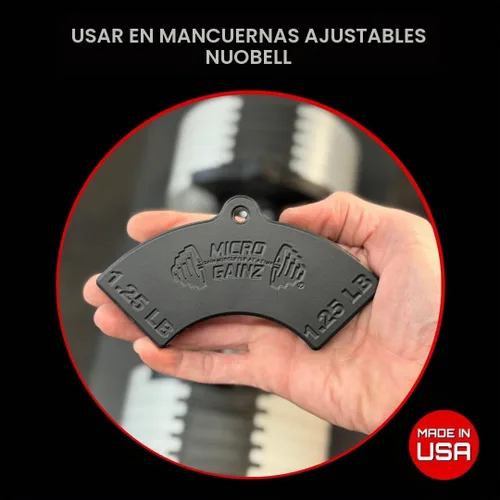 Vista 4 de Micro Gainz - Accesorio magnético de peso de 1.25 libras para mancuernas ajustables estilo Nuobell, elige 2 o 4 placas de peso magnéticas, ideal