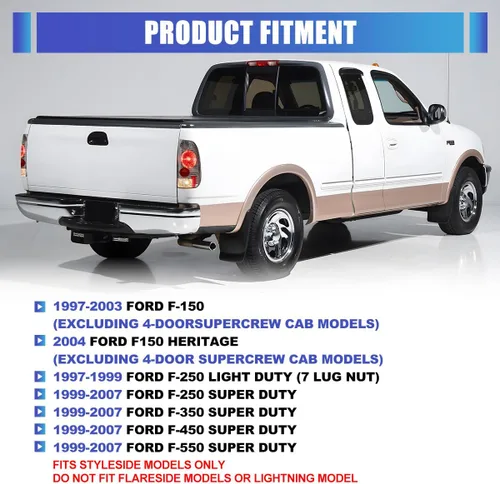 Vista 2 de Nixon Offroad Conjunto de luces traseras para Ford F150/F250 1997-2003, 1997-2003 Ford F-350, lámparas traseras para 1999-2007 F250-F350, lado