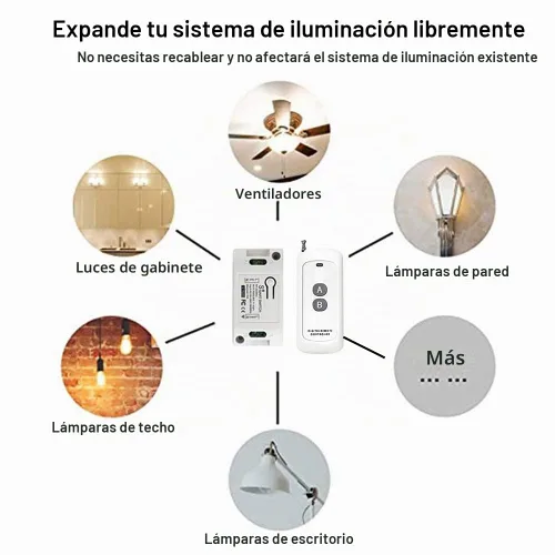 Vista 3 de Interruptor inteligente WiFi - Interruptor temporizador de automatización del hogar inteligente Tuya, compatible con control remoto de 433 Mhz
