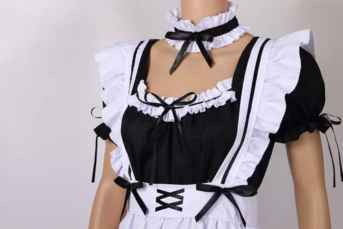 Vista 3 de Colorful House Disfraz de sirvienta con delantal francés para cosplay de anime para mujer