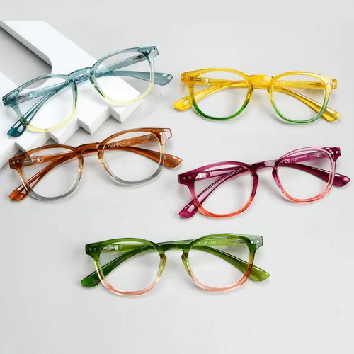 Vista 3 de LUR Gafas de lectura paquete de 5 lectores de moda para mujer (uno para cada color)
