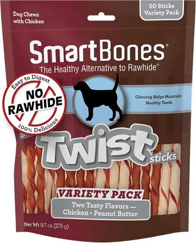 Vista 9 de SmartBones Palitos giratorios, dale a tu perro un masticable sin cuero crudo hecho con pollo y verduras reales (paquete de 100)