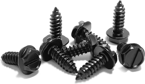 Vista 16 de YALOK Tornillos antirrobo para matrícula, kit de montaje M6, juego negro de At-negro