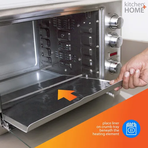 Vista 5 de Kitchen + Home Toaster Oven Liner – Resistente 100% libre de PFOA y BPA – Revestimiento antiadherente reutilizable para horno tostador