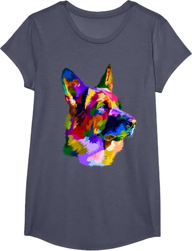 Vista 14 de Camiseta con retrato de pastor alemán para dueños de perros, Negro, S