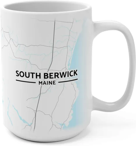 Vista 4 de South Berwick, Maine ME Map Mug (11 oz)