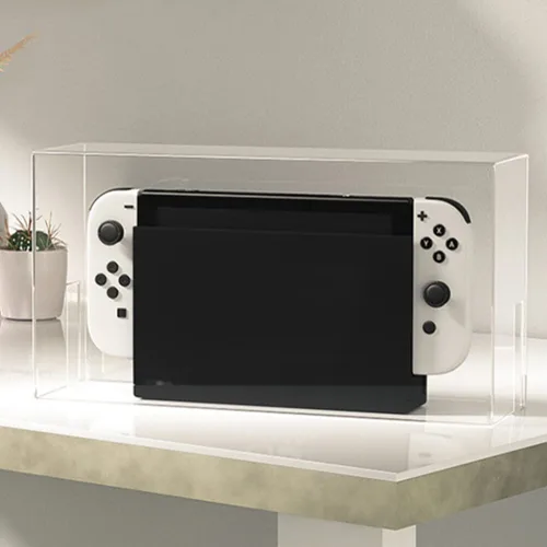 Vista 3 de Cabilock Box Case Acrylic Game Console Transparent Game Dusts Guard Anti-scratch Game Case Cartridge Holder Compatible with Nintendo Switch Dock