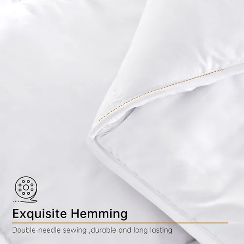 Vista 6 de Edredón Insert Queen Blanco, Edredón Alternativo de Plumón para Todas las Estaciones, Edredón de Ropa de Cama Acolchado Ultra Suave con 8 Pestañas