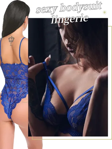 Vista 4 de Avidlove - Lencería de encaje de una pieza para mujer, minibabydoll, minileotardo