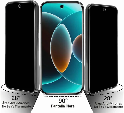 Vista 3 de Paquete de 2+2 protectores de pantalla de privacidad para Google Pixel 9 vidrio templado