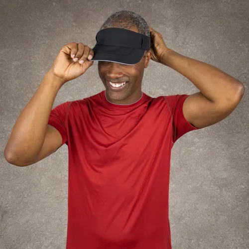 Vista 7 de TrailHeads Sombrero con visera solar para hombre, viseras de golf recicladas para hombre, visera de correr para tenis, deportes, entrenamientos