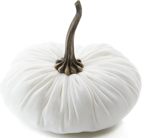 Vista 20 de Your Heart's Content Calabaza de terciopelo de 9 pulgadas, decoración de otoño hecha a mano, centro de mesa de boda de otoño, decoración rústica