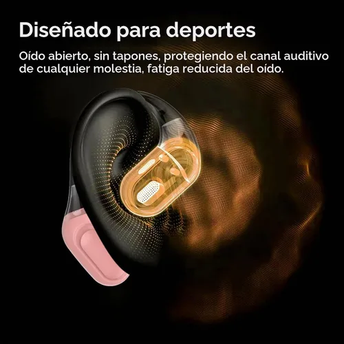 Vista 6 de Auriculares de oreja abierta, auriculares de traducción AI en tiempo Rosa