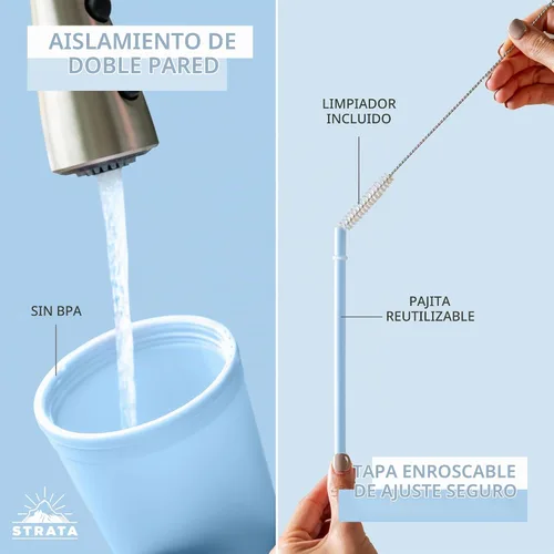 Vista 2 de Vasos con tapas (paquete de 12) vasos acrílicos de colores de 16 onzas con tapas y popotes, vasos a granel de plástico mate de doble pared