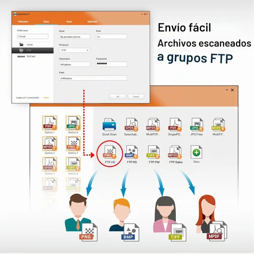 Vista 9 de Plustek Escáner de documentos de escritorio PS186, con alimentador automático de documentos de 50 páginas (ADF). para Windows 7/8/10/11