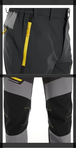 Vista 4 de MAGCOMSEN Men's Hiking Pants 5 Zipper Pockets Outdoor Lightweight Water Resistant Reinforced Knees Work Pants