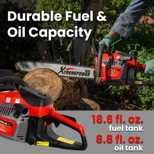 Vista 4 de XtremepowerUS cortadora de madera a gas/combustible de 22 pulgadas 2.4 HP 45 cc, aprobado por EPA.