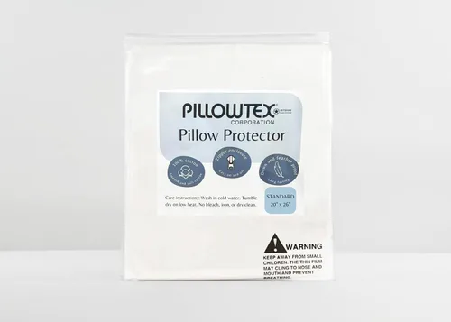 Vista 2 de 100% algodón, a prueba de plumas, protector de almohada, reduce los golpes con fundas hipoalergénicas, transpirables, lavables a máquina