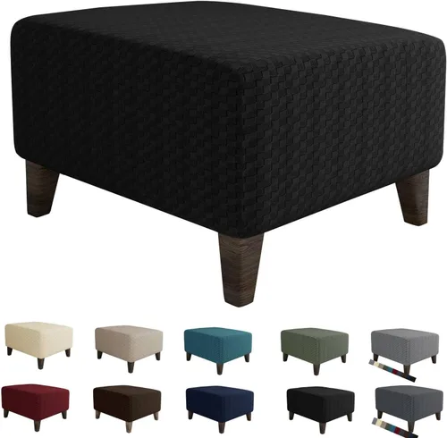Vista 12 de MAXIJIN Fundas para otomano de jacquard, fundas protectoras para taburete plegable, protector de muebles, funda suave y gruesa rectangular