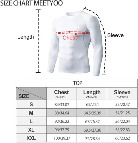Vista 6 de MEETYOO Camisa de compresión de manga larga para hombre